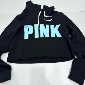 Victoria’s Secret pink black cropped hoodie size XS
